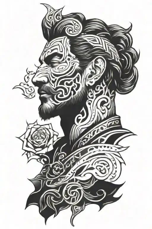 A man who is a Leader, loyal, trust protection symbol tattoo design idea