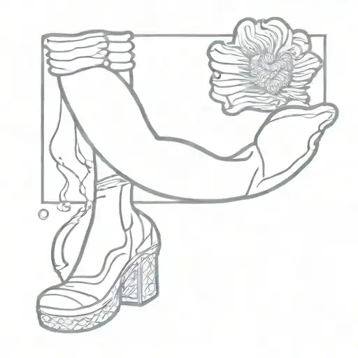 mermaid drowning in boots with hand rock sign out of the boot tattoo design idea
