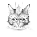  samurai cat tattoo design idea