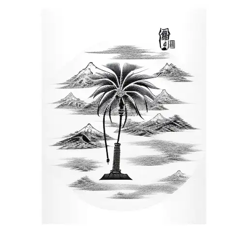 Palm Tree tattoo design idea
