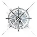 Heart and compass tattoo design idea