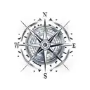Heart and compass tattoo design idea
