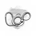 Stethoscope, electrocardiogram wave, tattoo design idea