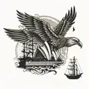 sydney opera house and liverpool liver bird perched tattoo design idea