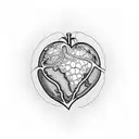 anatomically correct heart as a globe tattoo design idea