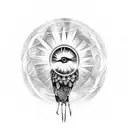 Raven with an eternal sun in the backdrop symbolizing new beginings tattoo design idea