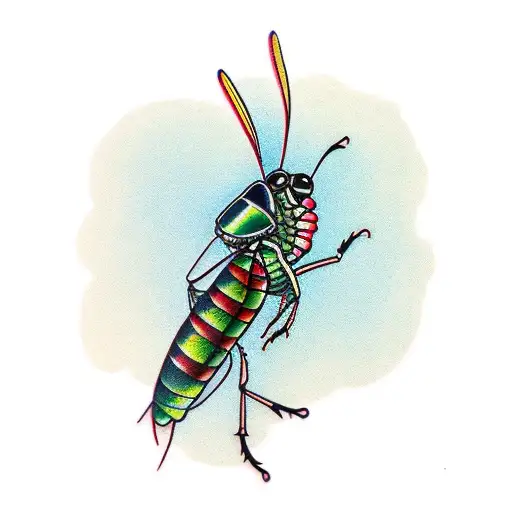 Grasshopper tattoo design idea