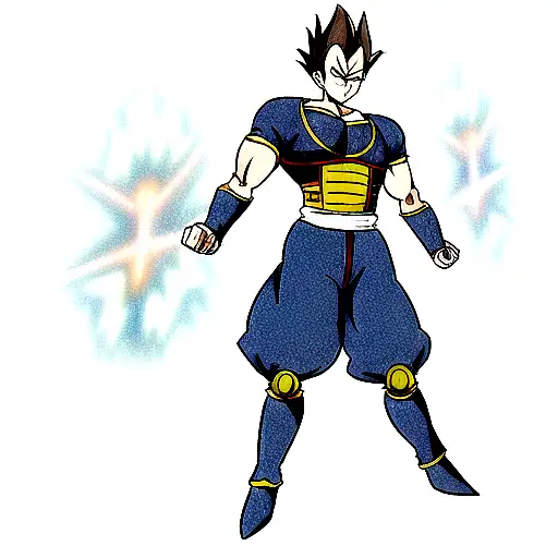 vegeta performing a final flash tattoo design idea