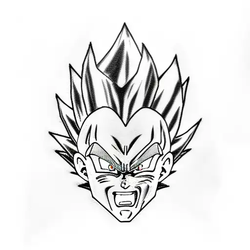 vegeta from Dragon Ball Z performing a final flash tattoo design idea