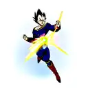 vegeta performing a final flash tattoo design idea