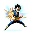 vegeta performing a final flash tattoo design idea