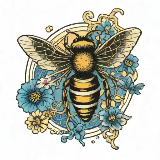 kintsugi bee with infinity symbol wings tattoo design idea