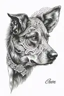 chakra dog breed tattoo design idea