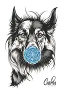 chakra dog breed tattoo design idea
