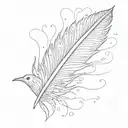 tiny red phoenix feather transforming tattoo design idea