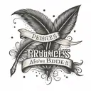 The Princess Bride quote written in elegant script with a feather quill pen tattoo design idea