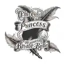 The Princess Bride quote written in elegant script with a feather quill pen tattoo design idea