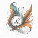 small feather with the word courage tattoo design idea