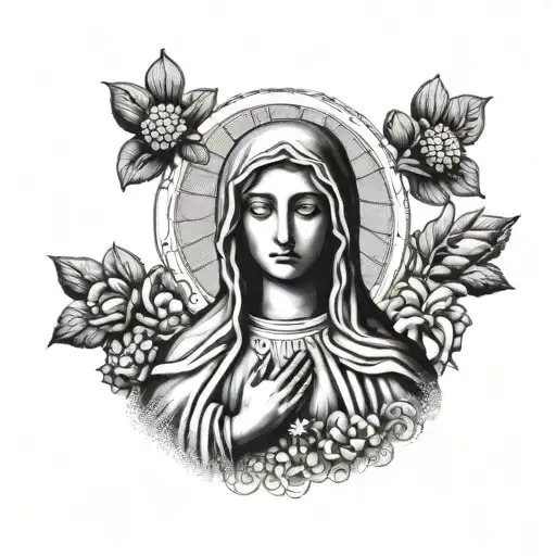 mother Mary small   tattoo design idea