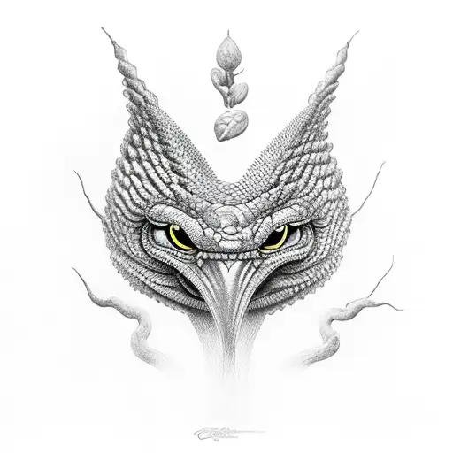 cobra enrededada en el arbol de frente en la canilla tattoo design idea