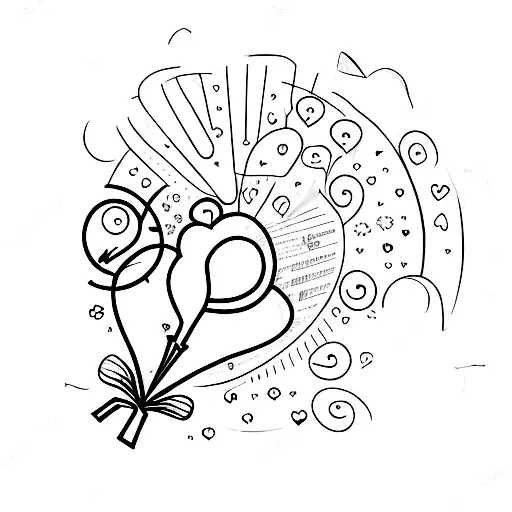 aerosthatic balloon with heart tattoo design idea