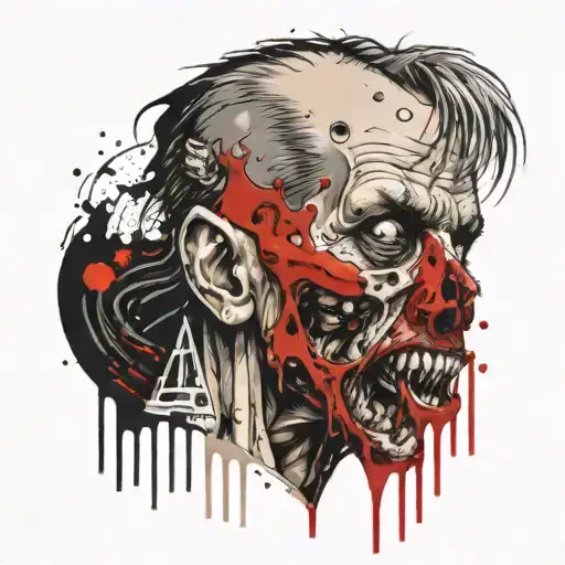 A zombie trying to breathe tattoo design idea