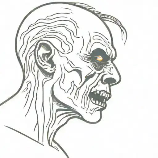 A zombie trying to breathe tattoo design idea