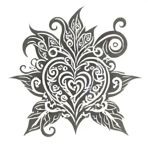 tribal heart tattoo design idea