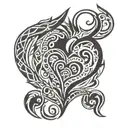 tribal heart tattoo design idea