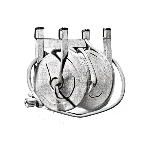 Crossfit equipment collage tattoo design idea