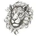 half lion face tattoo design idea