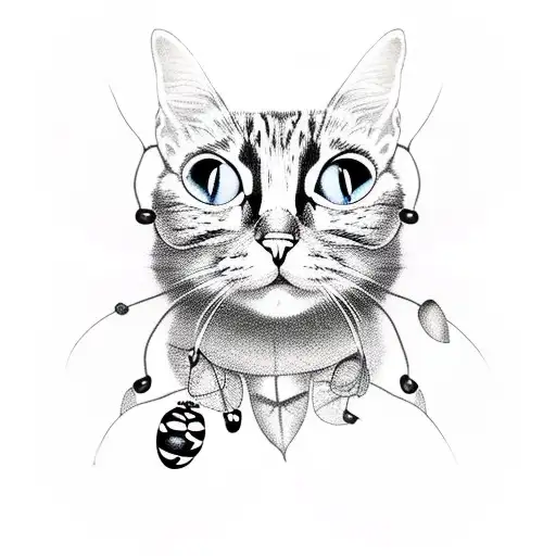 ladybug vine cat trinity  tattoo design idea
