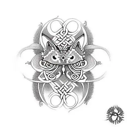 ladybug vine cat trinity Celtic tattoo design idea