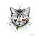 ladybug vine cat trinity  tattoo design idea