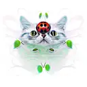 ladybug vine cat trinity  tattoo design idea