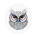 An intricate design of an owl perched on a branch with gears and robotic elements incorporated tattoo design idea