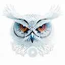 An intricate design of an owl perched on a branch with gears and robotic elements incorporated tattoo design idea