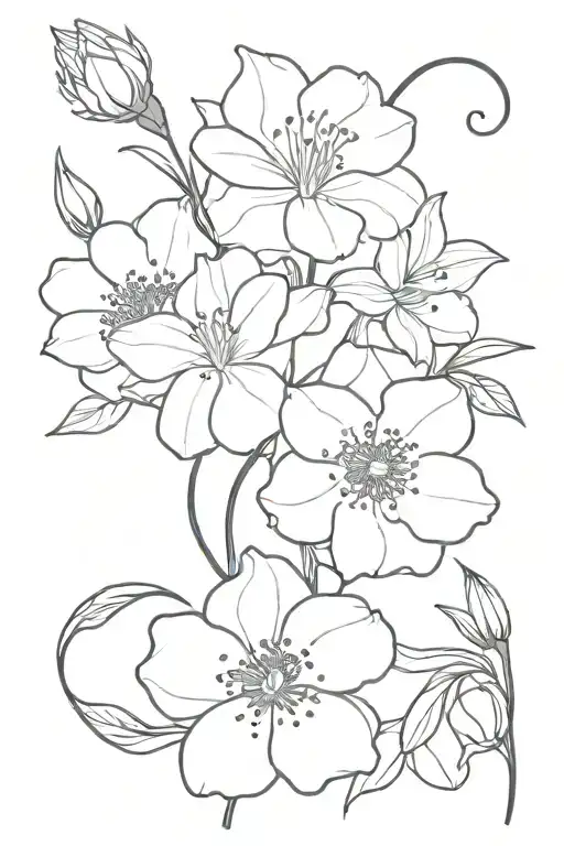 march may june july october november december birth flowers bouquet tattoo design idea