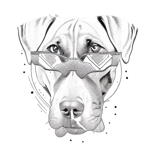 Sketch "A Dog's Head" Tattoo Idea - BlackInk AI