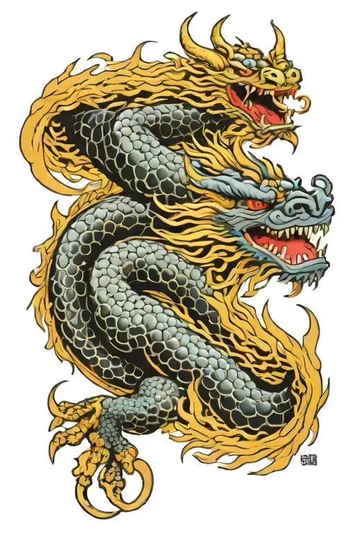 Japanese Yakuza dragon tattoo design tattoo design idea