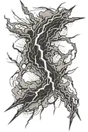 black and white lightning bolts, no clouds tattoo design idea