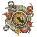 usmc logo with a clock in the middle tattoo design idea