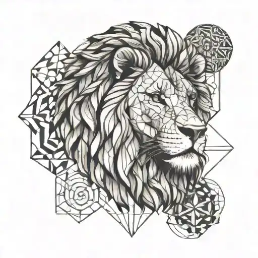 An lion figure smoking weed surrounded by heavenly clouds tattoo design idea