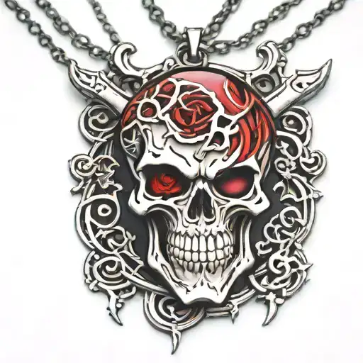 berserk anime skull behelit necklace tattoo design idea