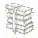 A stack of books with a beam of light shining down on them, symbolizing knowledge and enlightenment tattoo design idea