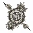 A tattoo design featuring a mentor guiding a Virgo and Scorpio symbol towards peace and beauty tattoo design idea