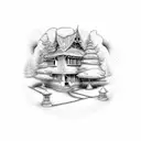 The house on the tree in the Lao tattoo design idea