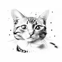 cat with photo camera tattoo design idea