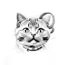 cat with photo camera tattoo design idea