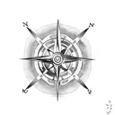 turtle with compass symbol tattoo design idea